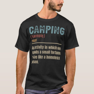 Camiseta Definição Divertida de Acampamento Acampador Campi