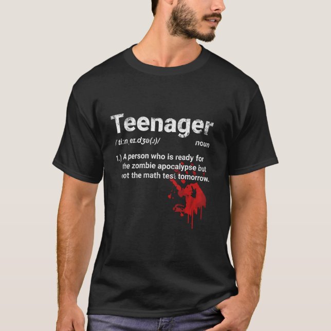 Camiseta Definição Do Adolescente Pronta Para Zombie Apocal (Frente)