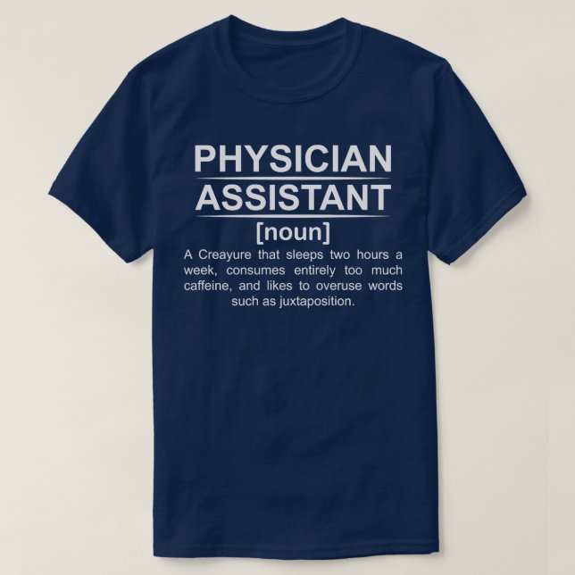 Camiseta Definição do Assistente Médico (Frente do Design)