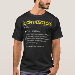 Camiseta Definição do Contratante Construção Engraçado Pres