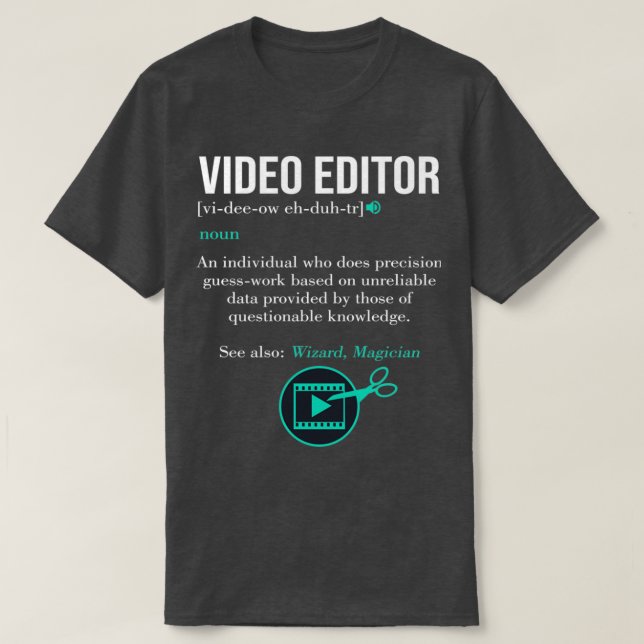Camiseta Definição do Editor de Vídeo de Criação de Filme (Frente do Design)