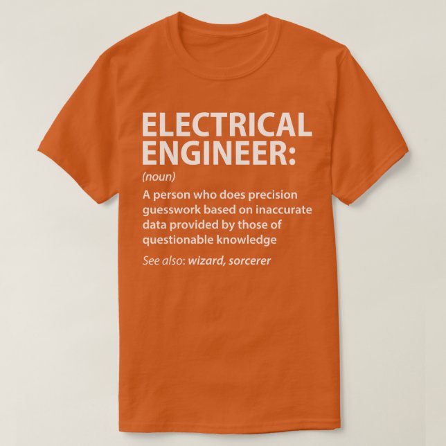 Camiseta Definição do Engenheiro elétrico (Frente do Design)
