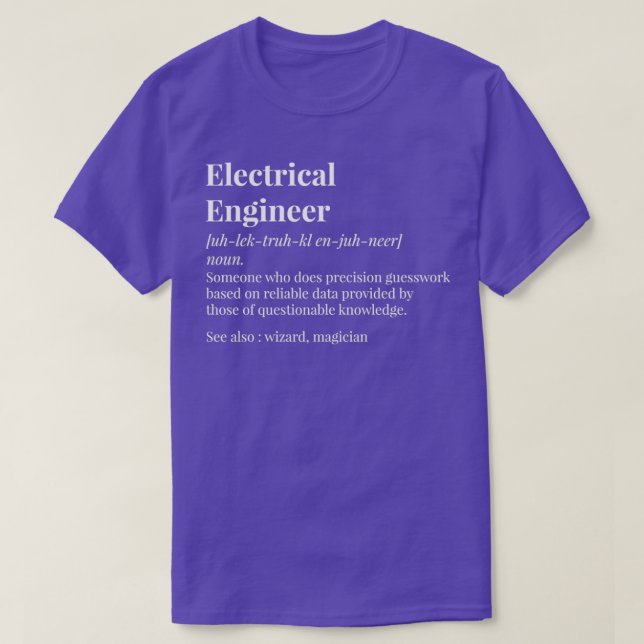 Camiseta Definição do Engenheiro elétrico (Frente do Design)