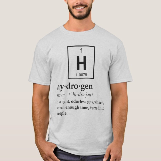 Camiseta Definição do hidrogênio (Frente)