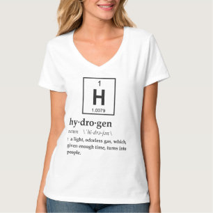 Camiseta Definição do hidrogênio