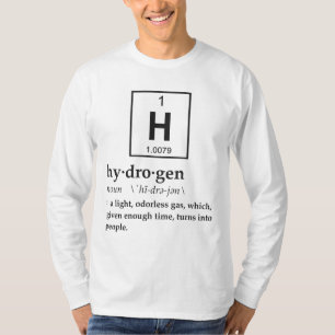 Camiseta Definição do hidrogênio