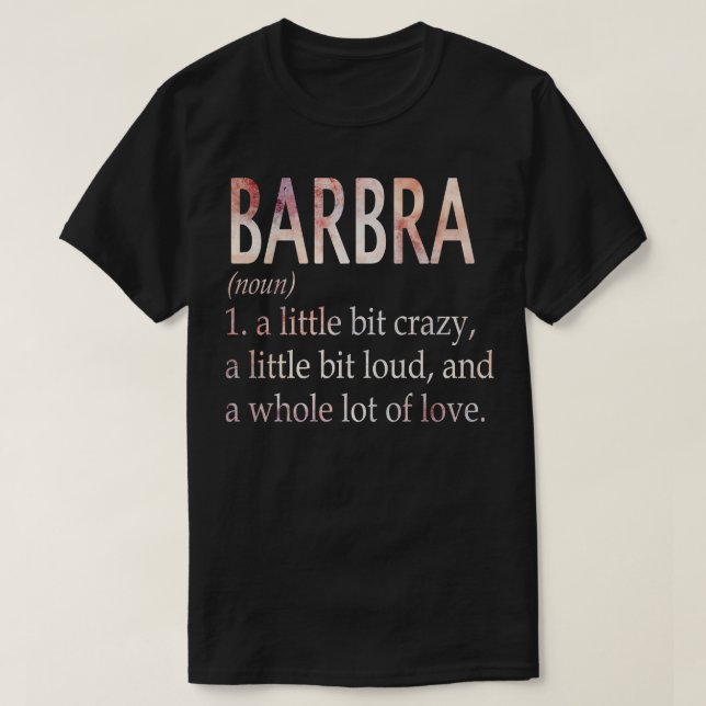 Camiseta Definição do Nome da Garota de Barbra (Frente do Design)