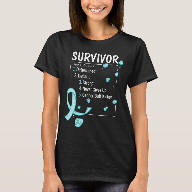Camiseta definição do sobrevivente de câncer cervical (Frente)