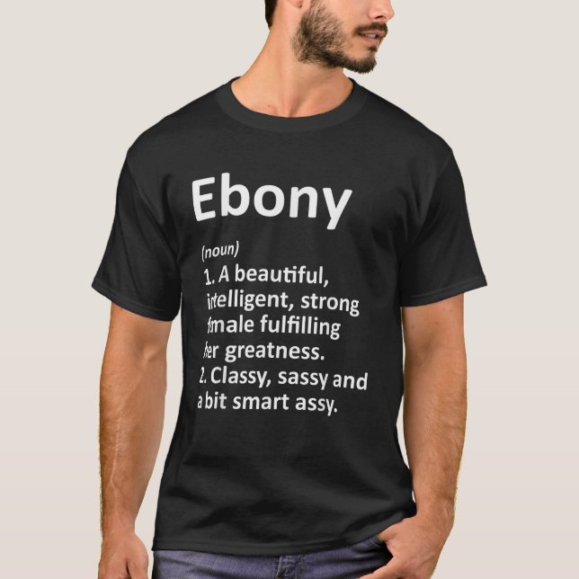 Camiseta Definição EBONY Nome personalizado Engraçado Natal (Frente)