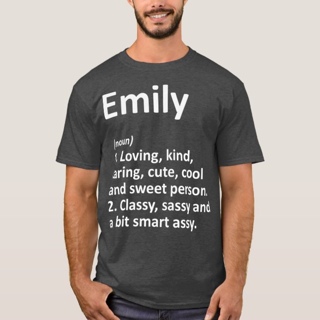 Camiseta Definição EMILY Nome personalizado Dom. engraçado (Frente)