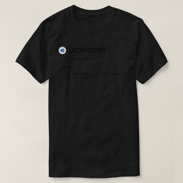 Camiseta Definição engraçada de picleball TSirt clássico (Frente do Design)