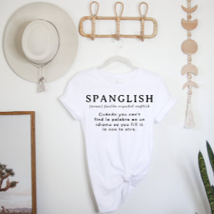 Camiseta Definição Engraçada de Spanglish Espanhol Inglês