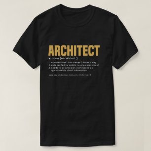 Camiseta Definição engraçada do ARQUITETO com cor amarela