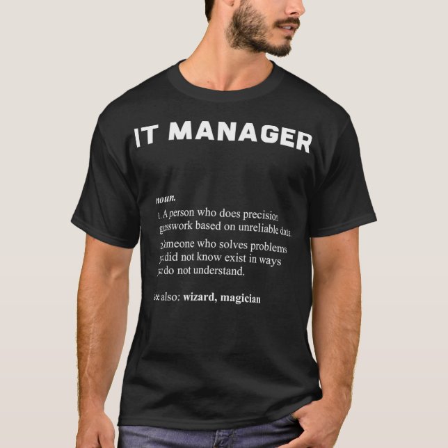 Camiseta Definição engraçada do gerente de TI de tecnologia (Frente)