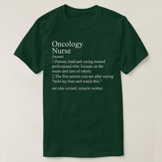 Camiseta definição engraçada enfermeira de oncologia (Frente do Design)