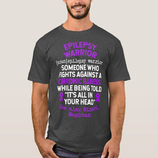 Camiseta Definição Epilepsia Guerreira Sensibilização para  (Frente)