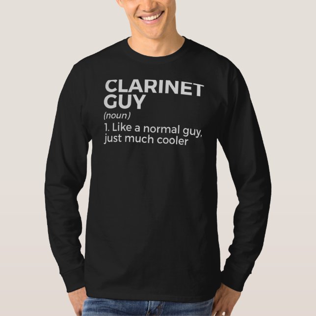 Camiseta Definição Funny Clarinet De Cara Para Clarinistas (Frente)