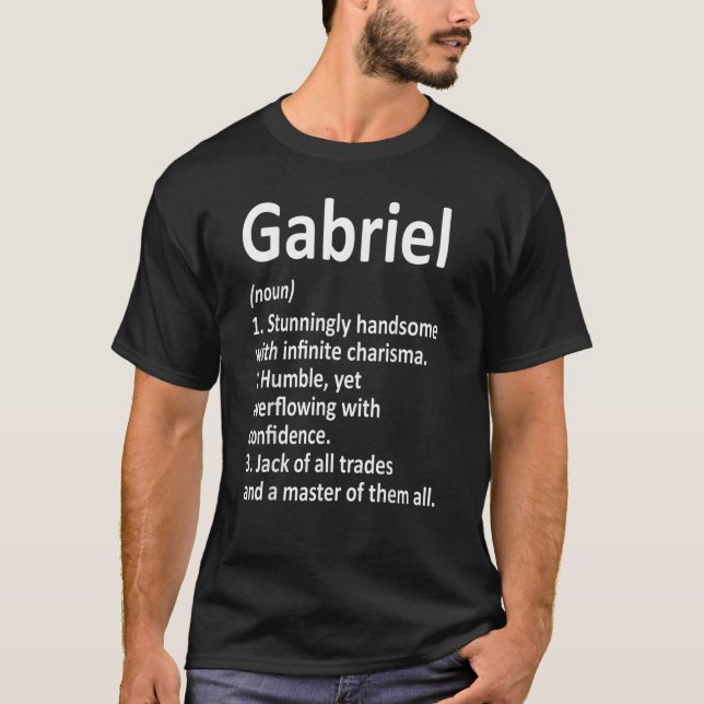 Camiseta Definição GABRIEL Nome personalizado Funny Birthda (Frente)