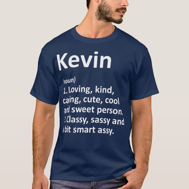 Camiseta Definição KEVIN Nome Personalizado Dom Engraçado (Frente)