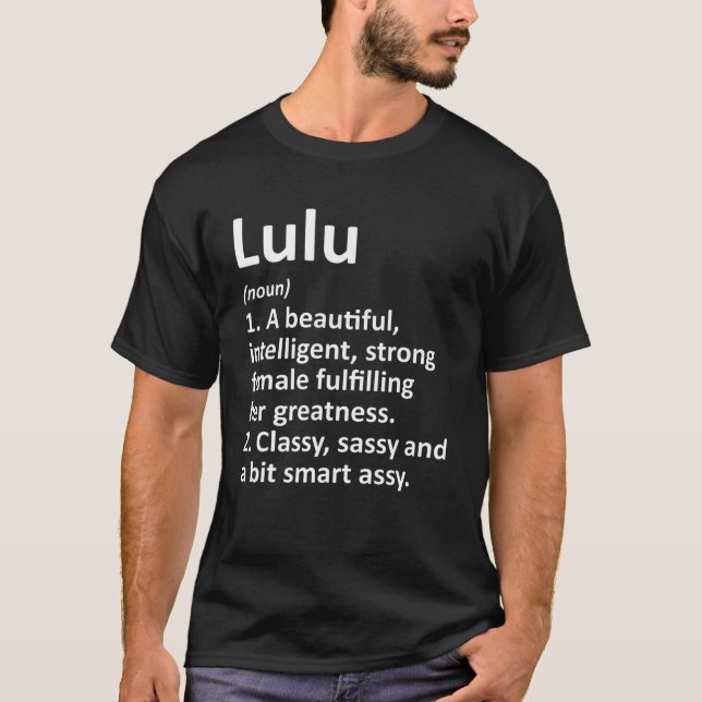 Camiseta Definição LULU Nome personalizado Engraçado Natal (Frente)