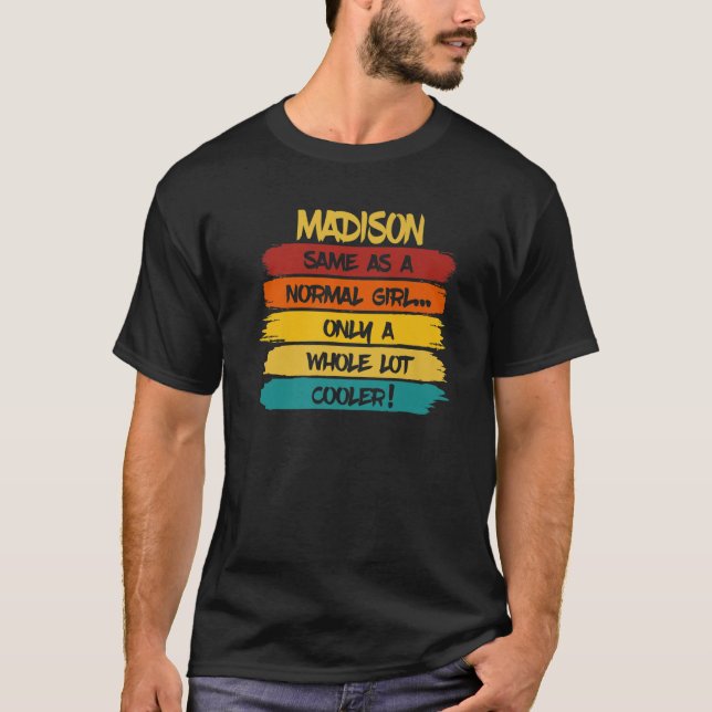 Camiseta Definição Madison Nome Personalizado Funny Birthda (Frente)