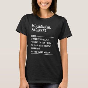 Camiseta Definição Mecânica Do Engenheiro Mostra Engraçado