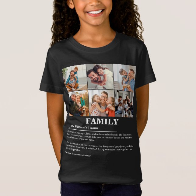 Camiseta Definição Personalizada da Família de Colagem de F (Frente)