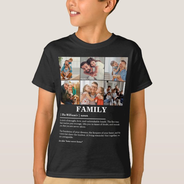 Camiseta Definição Personalizada da Família de Colagem de F (Frente)