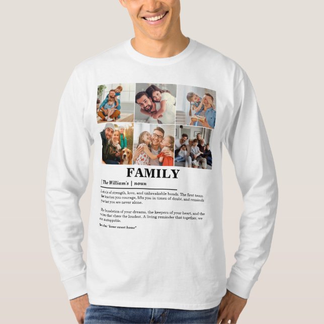 Camiseta Definição Personalizada da Família de Colagem de F (Frente)