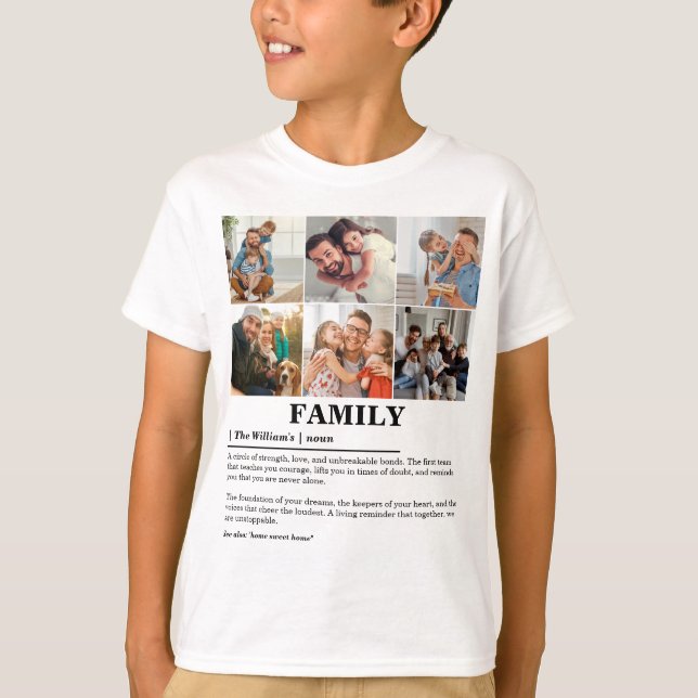 Camiseta Definição Personalizada da Família de Colagem de F (Frente)