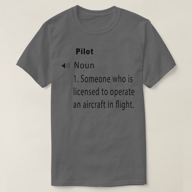 Camiseta Definição piloto engraçada 2 (Frente do Design)