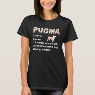 Camiseta Definição PUGMA Fofa & Avó Pug & Mãe Ideia