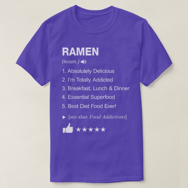 Camiseta Definição Ramen Significa Engraçada (Frente do Design)