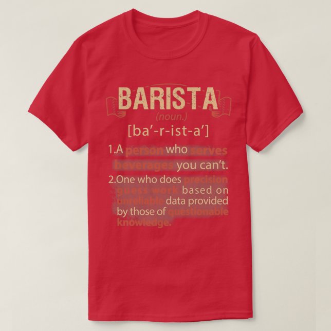 Camiseta Definição Real Americana Barista (Frente do Design)
