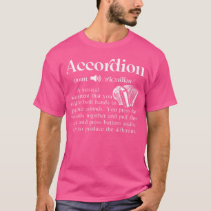 Camiseta Definição Substantivo Acordeão Música Divertida Pa