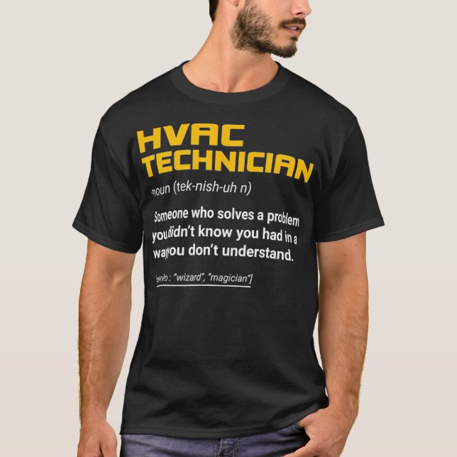 Camiseta Definição técnica HVAC - Técnica de aquecimento e  (Frente)