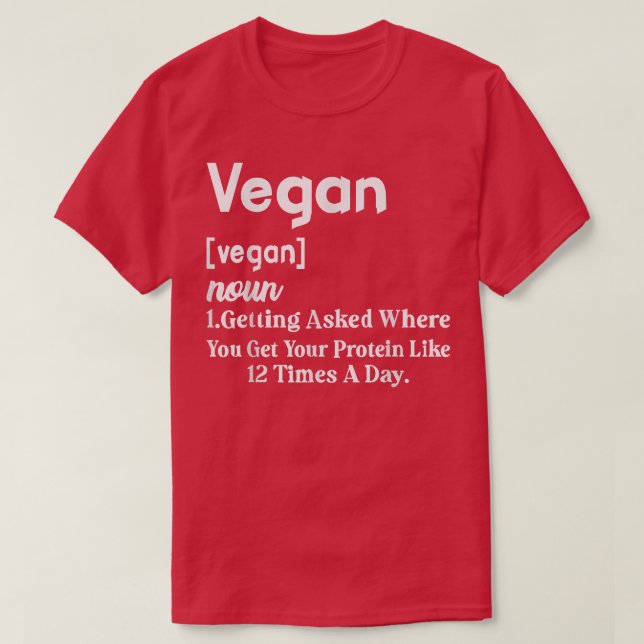 Camiseta Definição Vegan Funny Vegetarian Lover T-Sh (Frente do Design)