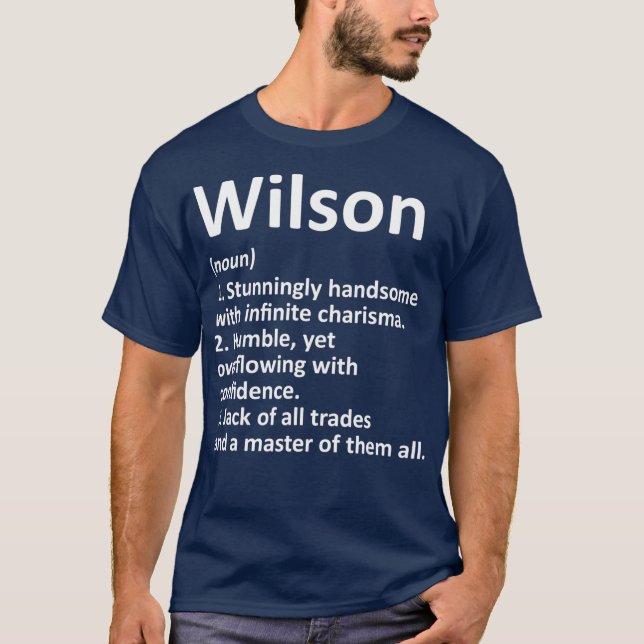 Camiseta Definição WILSON Nome Personalizado Dotação Funny (Frente)