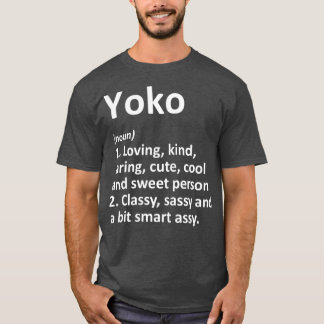 Camiseta Definição YOKO Nome Personalizado Funny Aniversári