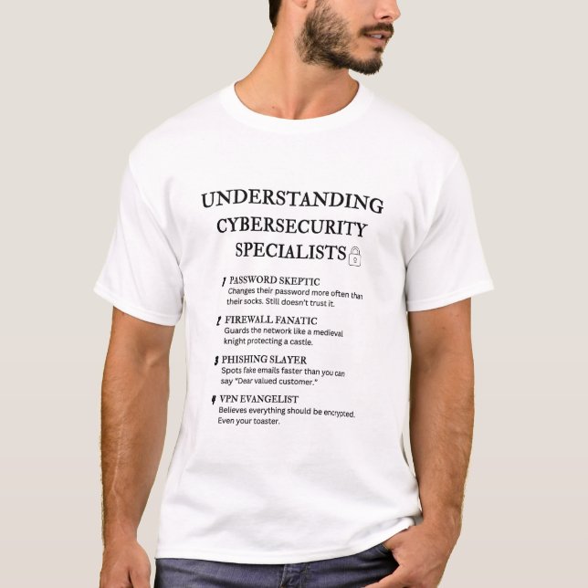 Camiseta Definições de Especialistas em Segurança Cibernéti (Frente)