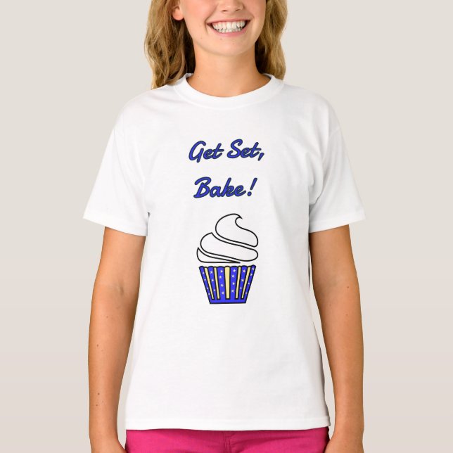 Camiseta Definir cupcake azul assar (Frente)