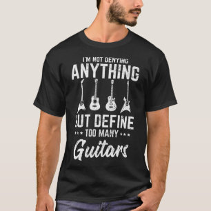 Camiseta Definir Muitas Guitarras, Jogador De Violão Engraç