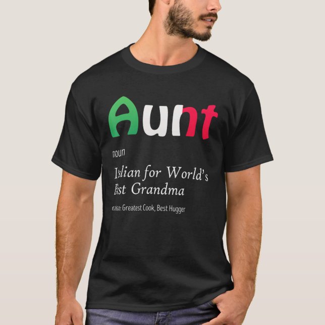 Camiseta Definition Of Aunt World's Greatest Italian Funny  (Frente)