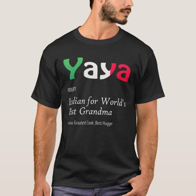 Camiseta Definition Of YaYa World's Greatest Italian Funny  (Frente)