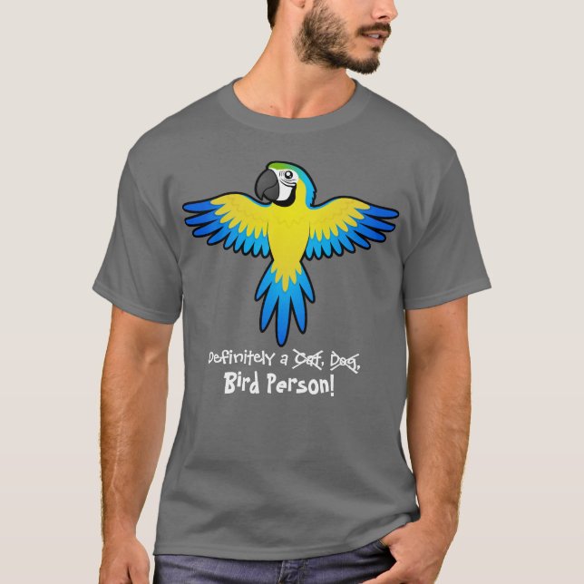 Camiseta Definitivamente uma Pessoa-Pássaro (arara/papagaio (Frente)