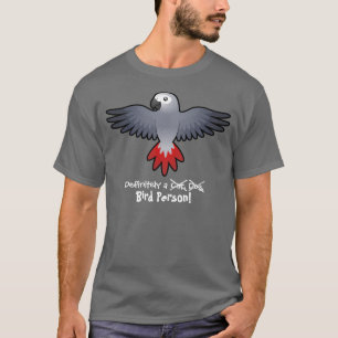 Camiseta Definitivamente uma Pessoa Pássaro (papagaio cinze