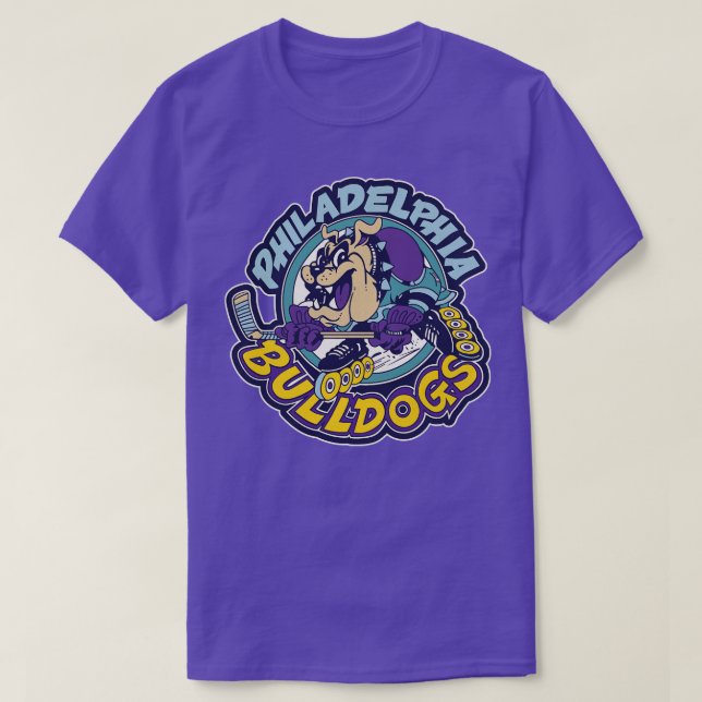 Camiseta Defunct Philadelphia Bulldog Roller Hockey (Frente do Design)