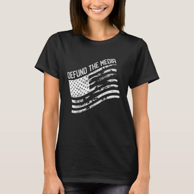 Camiseta Defund The Media Anti Fake News Social Distance US (Frente)