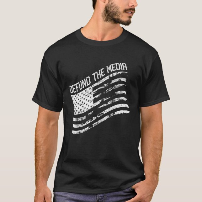 Camiseta Defund The Media Anti Fake News Social Distance US (Frente)