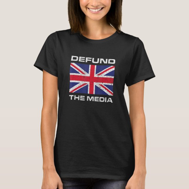 Camiseta Defund The Media British Flag 1 (Frente)